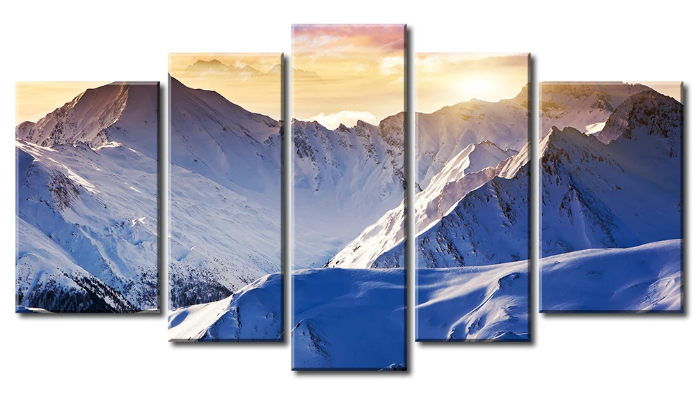 Canvas Art Printing Beautiful snow mountain Painting Custom Canvas