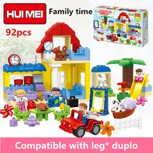 Best Price HM072 92pcs large particles Building Blocks family time without box Compatible With Legoe Duploo Toys toys for children