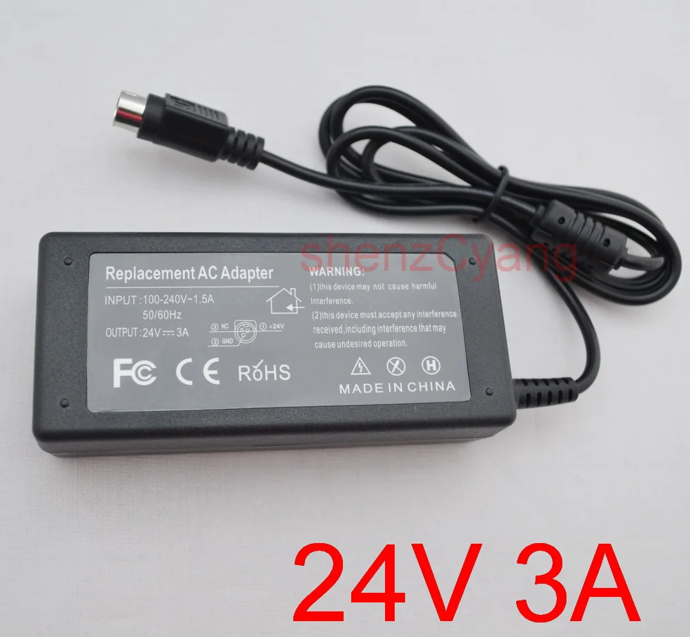 

1PCS 24V 3A 3PIN 72W AC Adapter Power Supply Charger For NCR RealPOS 7197 POS Thermal Receipt Printer For EPSON PS180 PS179