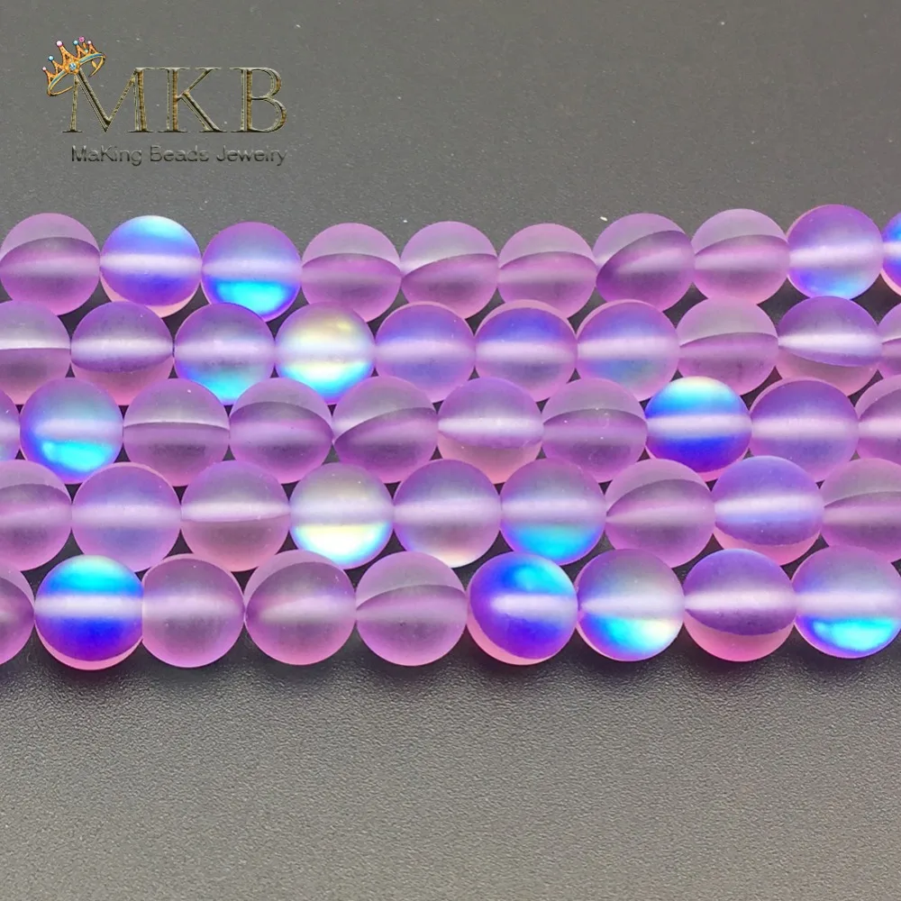 А+ матовый фиолетовый круглый австрийский хрусталь бусины для изготовления ювелирных изделий 6 8 10 12 мм блестящие бусины из лунного камня Diy браслет