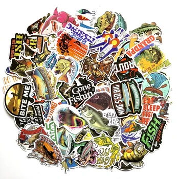 

50/65PCS Funny Fisherman Go Fishing stickers For laptop suitcase Freezer Vinyl Car-styling DIY decoration Decals Car Sticker