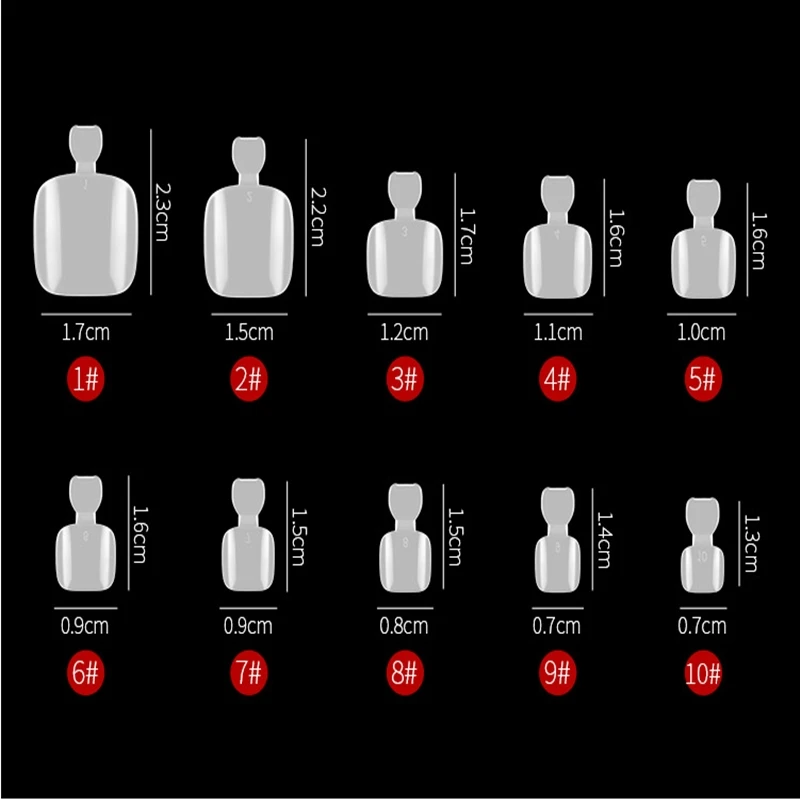 Носок дизайн ногтей прозрачный ног кусок 500 шт. мешок носить носок доска для ногтей кусок