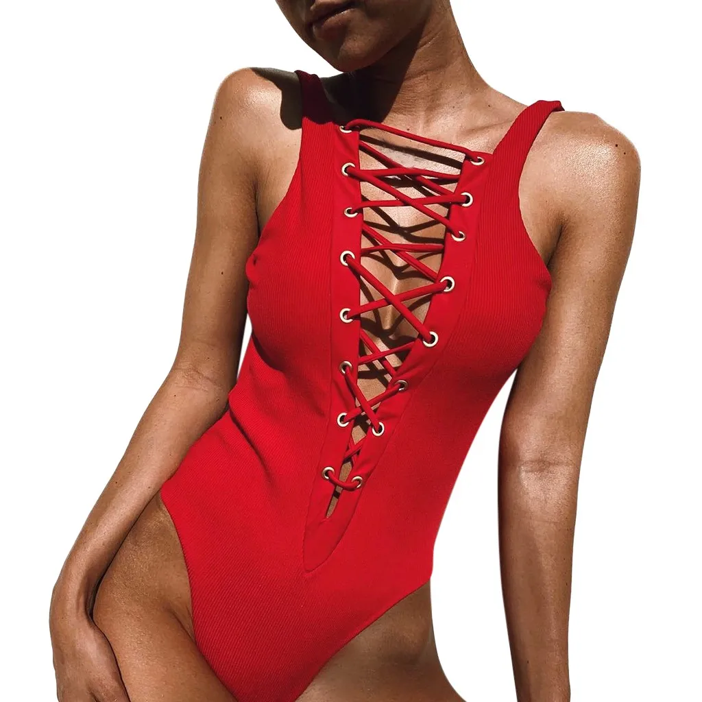 

Perimedes Women's Bikini mesh swimsuit fused swimsuit monokini Solid Set Swimsuit One Piece Filled Bra Swimwear Beachwear#y30