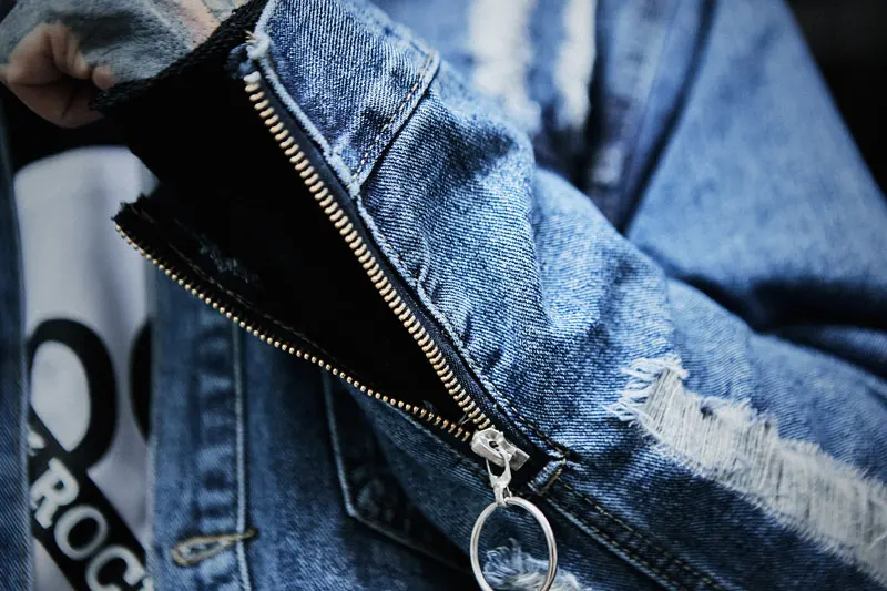 Distressed Ripped Denim Jacket 3