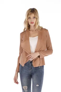 

Lapel Imitate Deerskin Down Leisure Loose Coat Zipper Short Jacket Women
