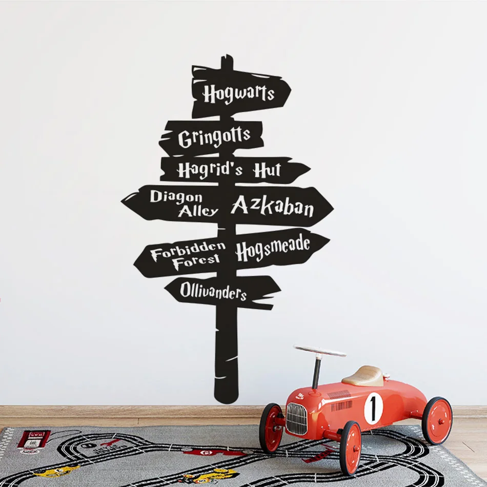

Harry Potter Road Sign Wall Sticker Boys Room Decor Hogwarts Castle Style Wall Decals Harry Potter Elements Wall Stickers AZ149
