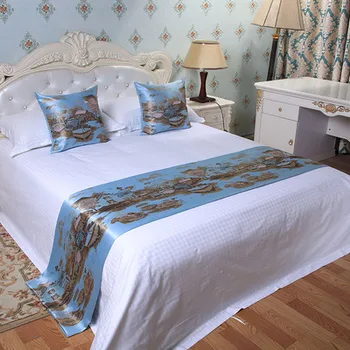 

Classical Landscape Painting Bed Flag Towel Hotel Cupboard Dining Wedding Party Home Decor Chinese Great Wall Bed table runner