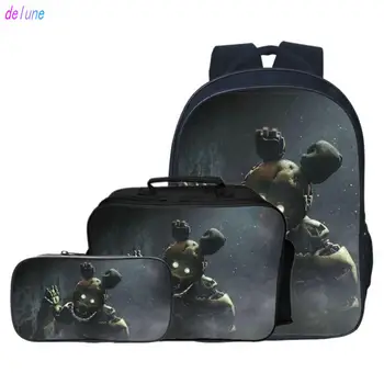

Hot Sale 3pcs/set Cartoon Five Night At Freddy Kids Baby School Bags FNAF Children Backpacks Boys Schoolbag for Girls Bookbag