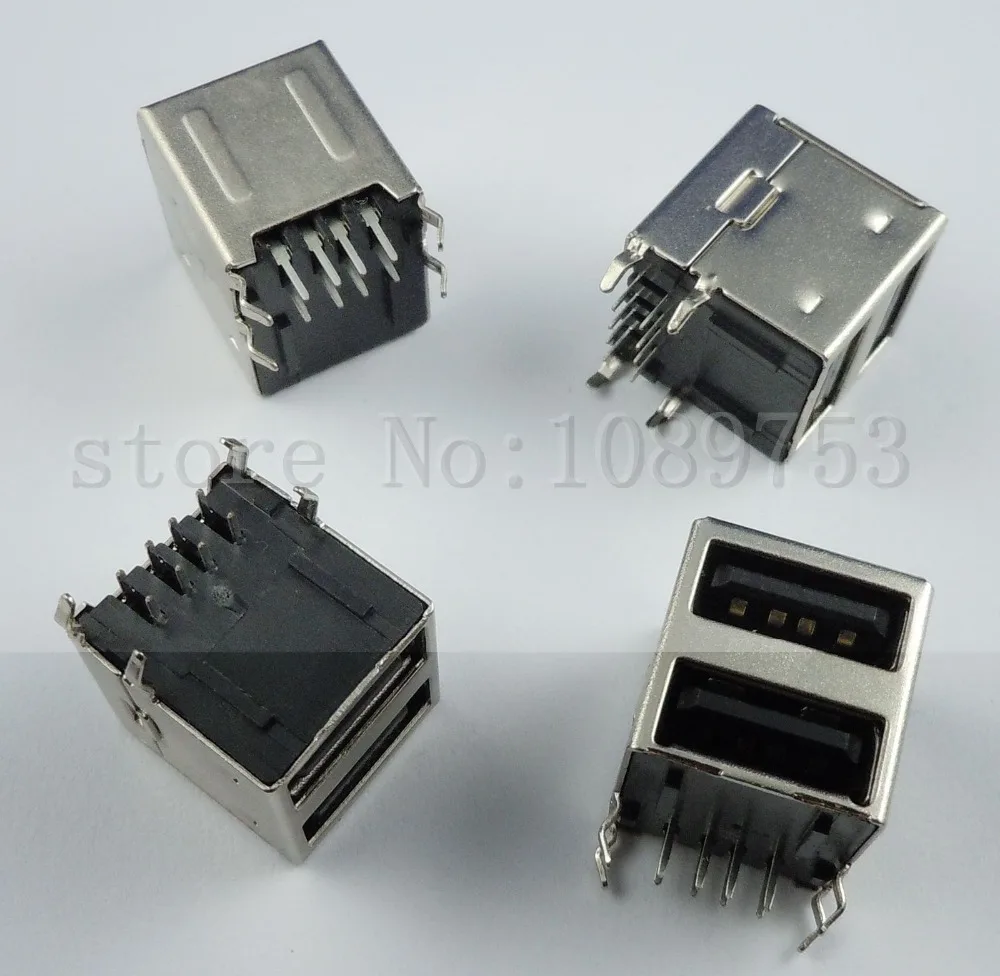 

High quality 5Pcs Dual USB Type-A Female 8 Pin Socket Connector DIY