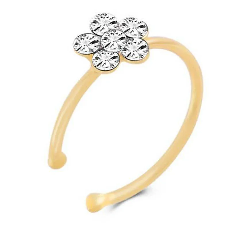 

Lotus Medical Titanium Nose Ring Silver Gold Body Clip Hoop Women Septum Piercing Clip 2019