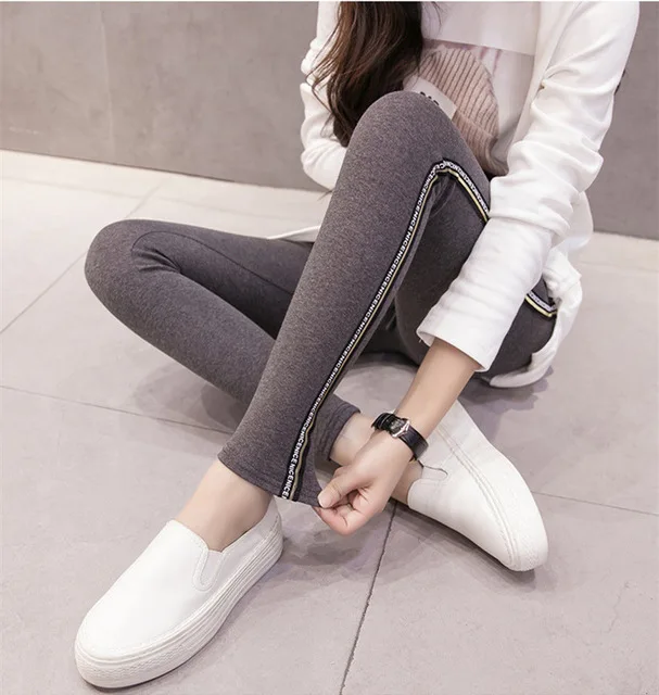 yoga pants 2021 Quality Cotton Leggings Side Stripes Women Casual High-stretch Leggings Pants High Waist Fitness Leggings Female high waisted leggings Leggings