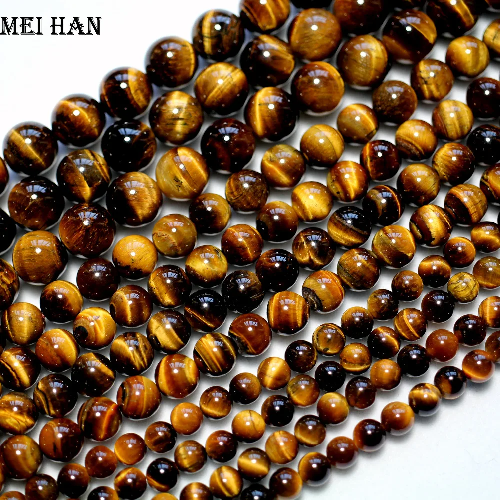Wholesale natural 6mm ,8mm, 10mm ,12mm brown tiger eye smooth round