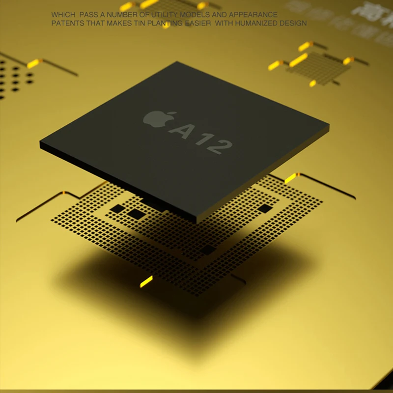 Механик S40 3d паз BGA Золотой трафарет для ЦП NAND стальная сетка для IPhone A9/A10/A11/A12 чип шаблон для микросхем