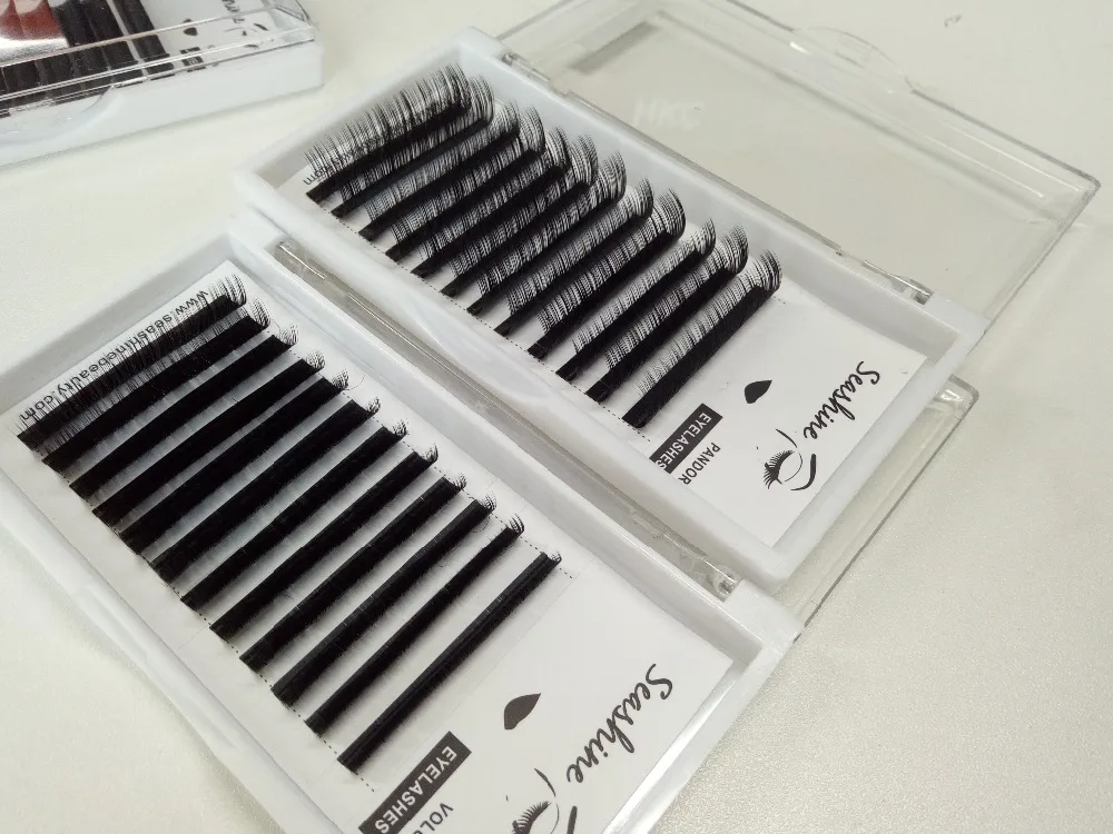 Jual Campuran Trays L curl Bulu Mata Ekstensi Bulu Mata Individu Bulu Mata Palsu Alami 100% buatan tangan pengiriman gratis