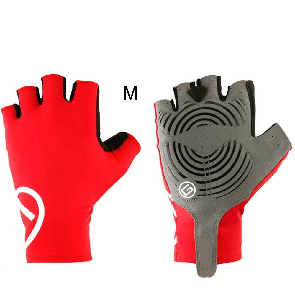 Bicycle Gloves Short Finger Red Outdoor Cycling Protective Glovesin