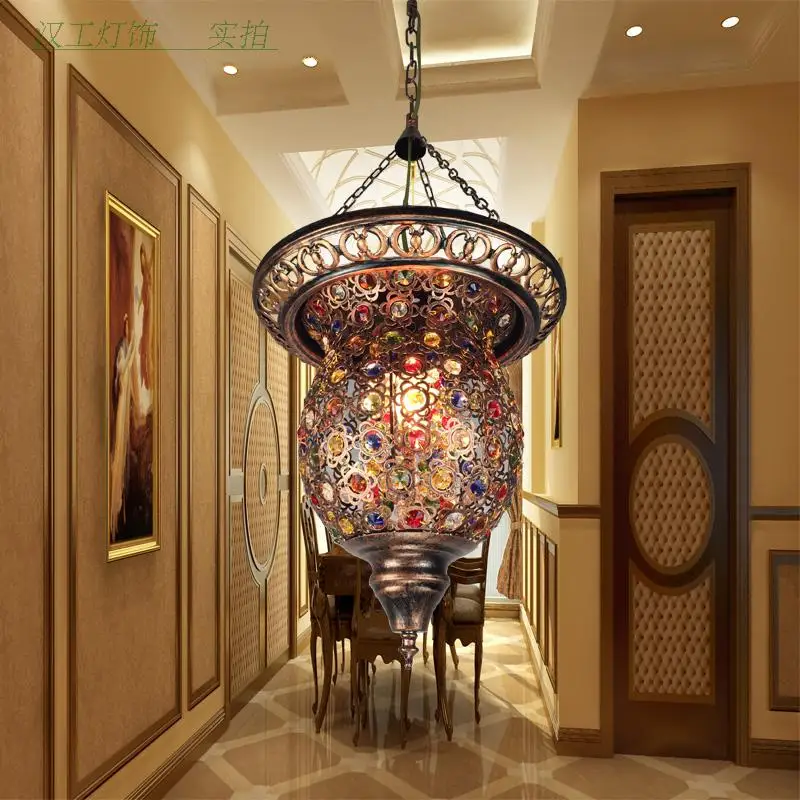 Турецкая Марокканская богема Турецкая Подвеска светильник мозаика витраж коридор лестница Кафе Ресторан подвесной светильник лампа