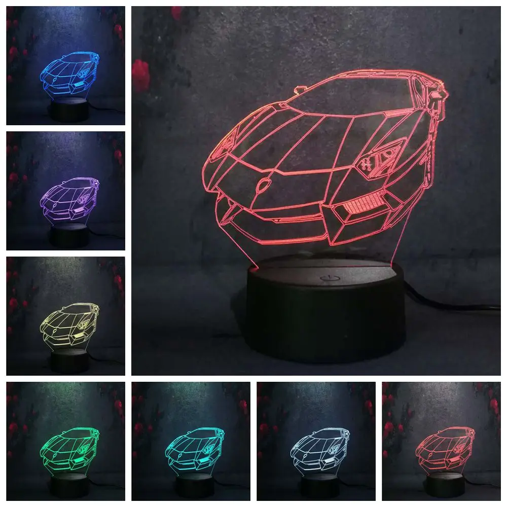 Гоночный автомобиль 3D Lampara мальчик подарок LED RC игрушка градиент визуальный