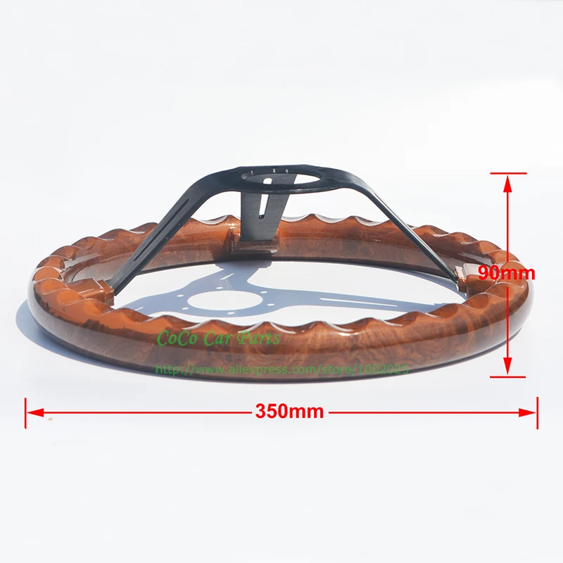 350 мм LYJ рулевое колесо 14 дюймов ABS рулевое колесо деревянный вид автомобиля рулевое колесо коричневого цвета