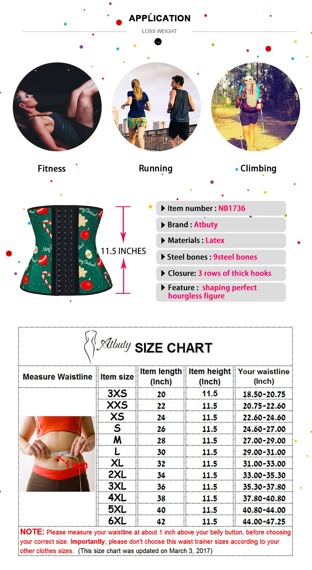 NB1736_01 Atbuty Firm Waist Trainers 9 Steel Bones Latex Waist Shaper Christmas Clothes Tummy Control Hooks Long Torso Body Shaper Corset (3)