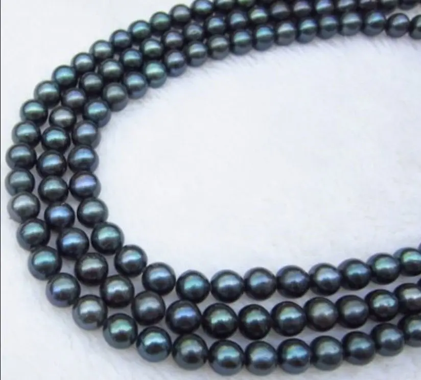 

Jewelr 005017 14K GENUINE 100% AAA 9-10MM black Tahitian Cultured PEARL NECKLACE 50 INCH