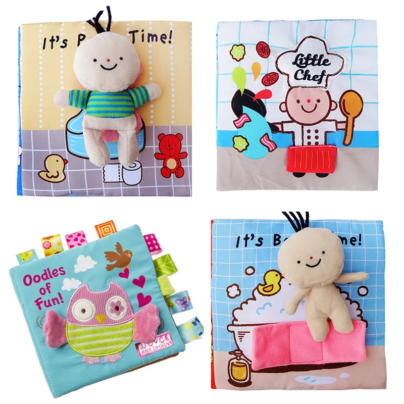 

Animal Style Monkey/Owl/Dog Newborn Baby Toys Learning Educational Kids Cloth Books Cute Infant Baby Fabric Book Ratteles Toy