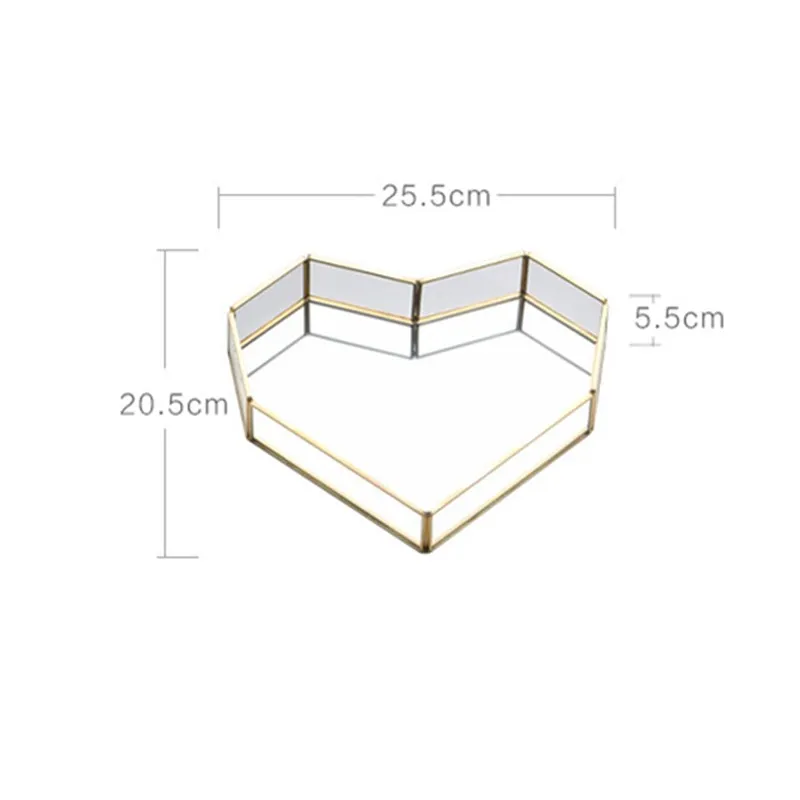 Творческий геометрический Nordic латунь Стекло лоток для хранения ювелирных изделий Прозрачный Стекло шкатулка для украшений украшения дома - Цвет: D
