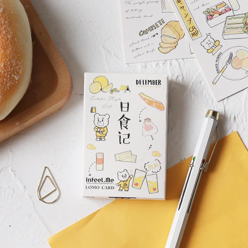 

28 Sheets/Set Eat Everyday Paper Lomo Card Cartoon Mini Postcard Greeting Card Christmas Gifts