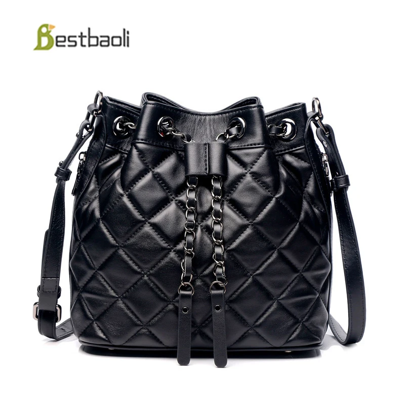 

Bestbaoli Fashion Luxury Handbags Women Bags Designer Sheepskin Shoulder Bags High Quality Drawstring design Crossbody Bag Totes