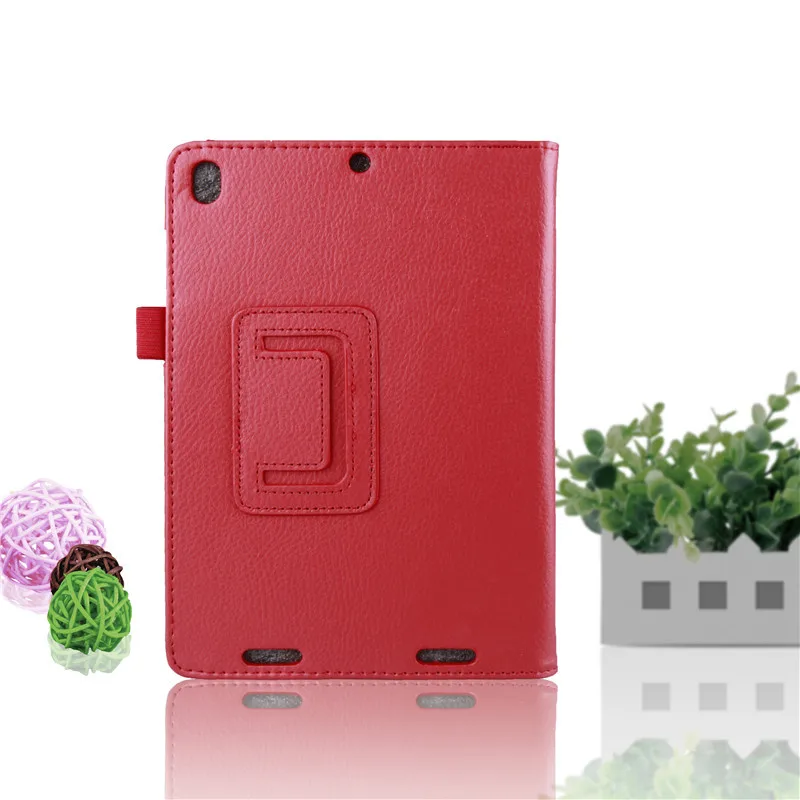 Личи из искусственной кожи чехол подставка Тонкий чехол для Xiaomi Mi Pad1 для Xiaomi Mi Pad 1 планшетный ПК чехол для Xiaomi Mi Pad 1 7,9 дюймов+ стилус - Цвет: Красный