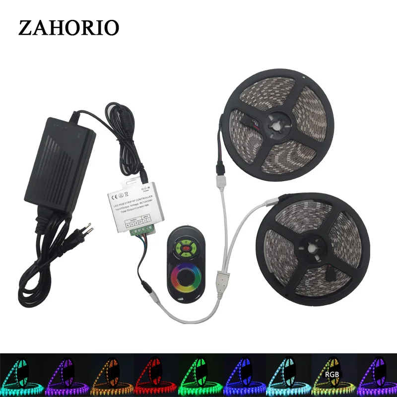 Smd 5050 rgb светодиодные полосы света 5 м 10 м 20 м 15 м waterptroof 150 светодиодов 300 светодиоды led ленты fita led лента + РФ сенсорный регулятор RGB