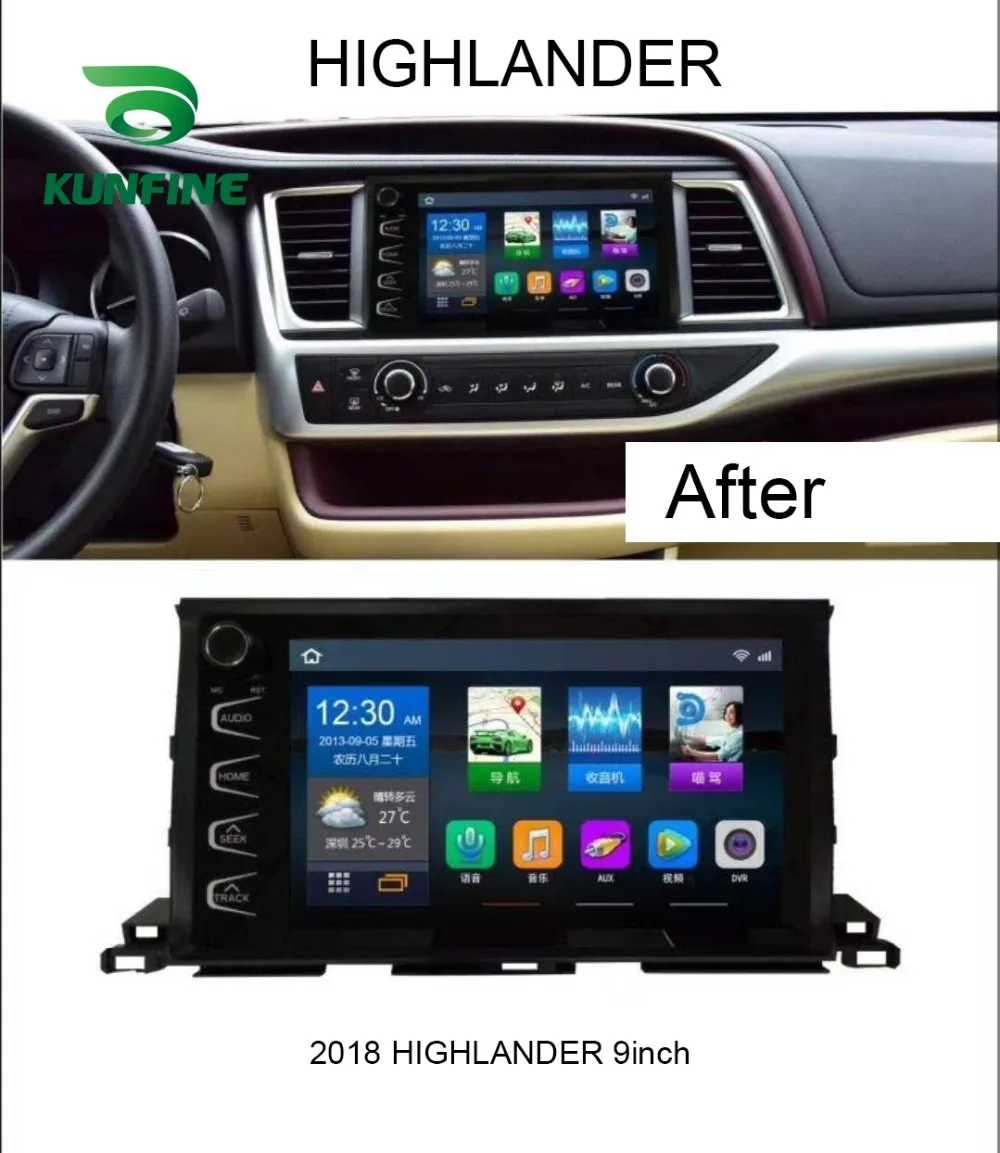 Flash Deal Octa Core Android 8.1 4GB RAM 64GM ROM Car DVD GPS Navigation Player Deckless Car Stereo For Toyota Highlander 2015-2018 Radio 1
