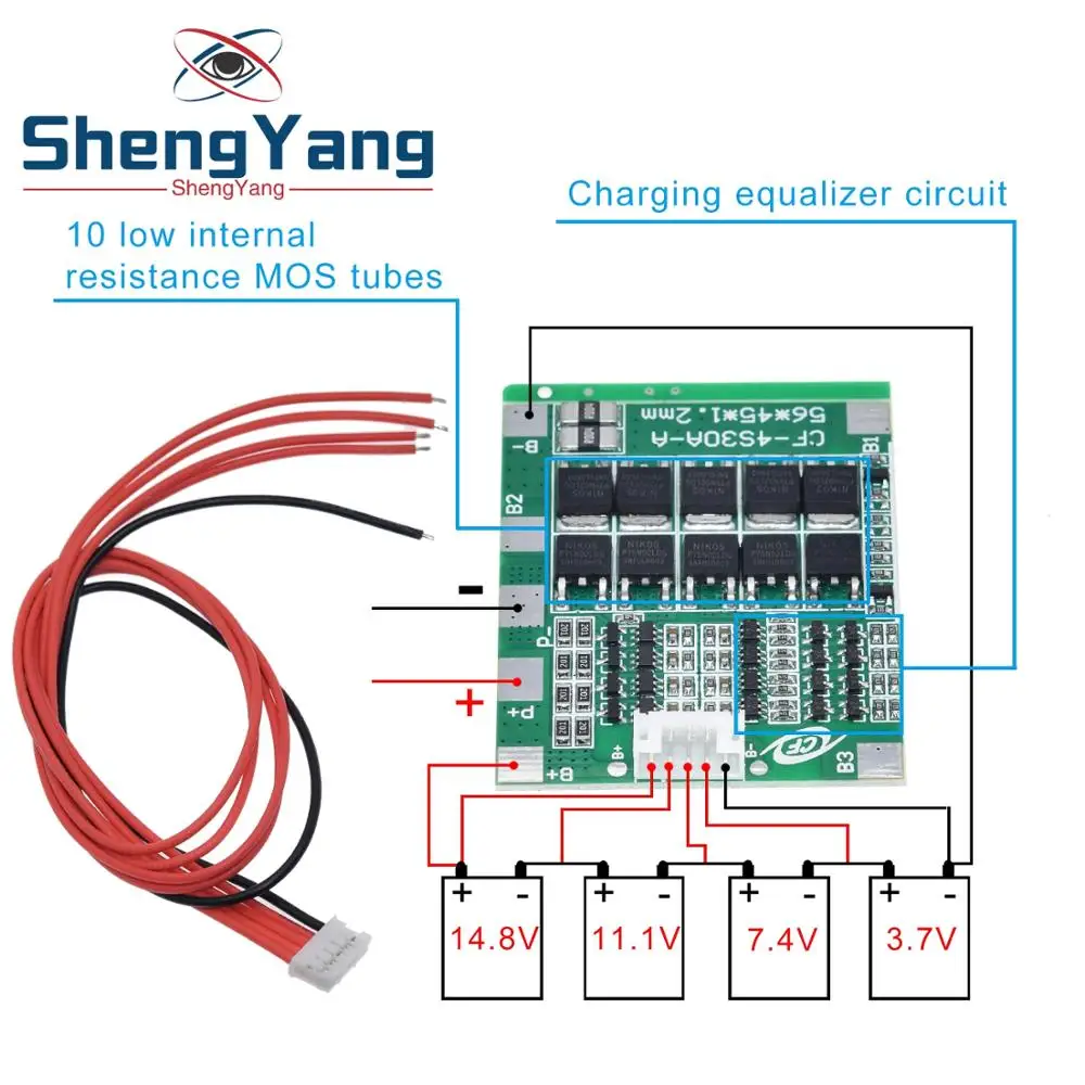 Новое поступление 4S 30A 14,8 V литий-ионный аккумулятор 18650 BMS пакеты Щит защиты печатной платы баланс Интегральные схемы