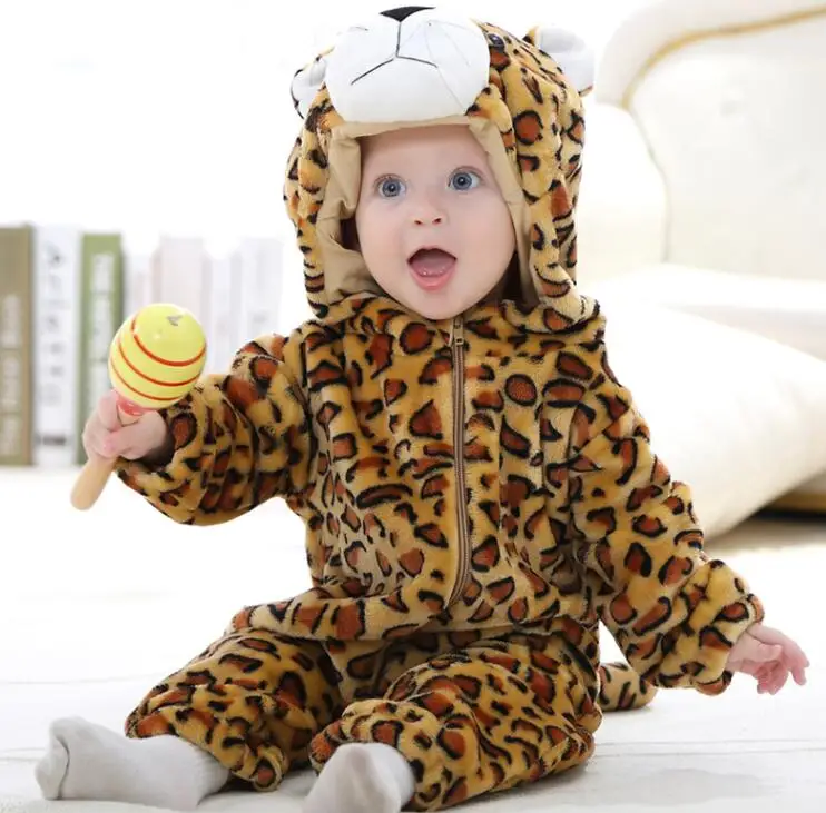 Г. Детский комбинезон, комбинезон для маленьких мальчиков и девочек, одежда для новорожденных, bebe одежда с капюшоном для малышей милый комбинезон костюмы для малышей - Цвет: Leopard