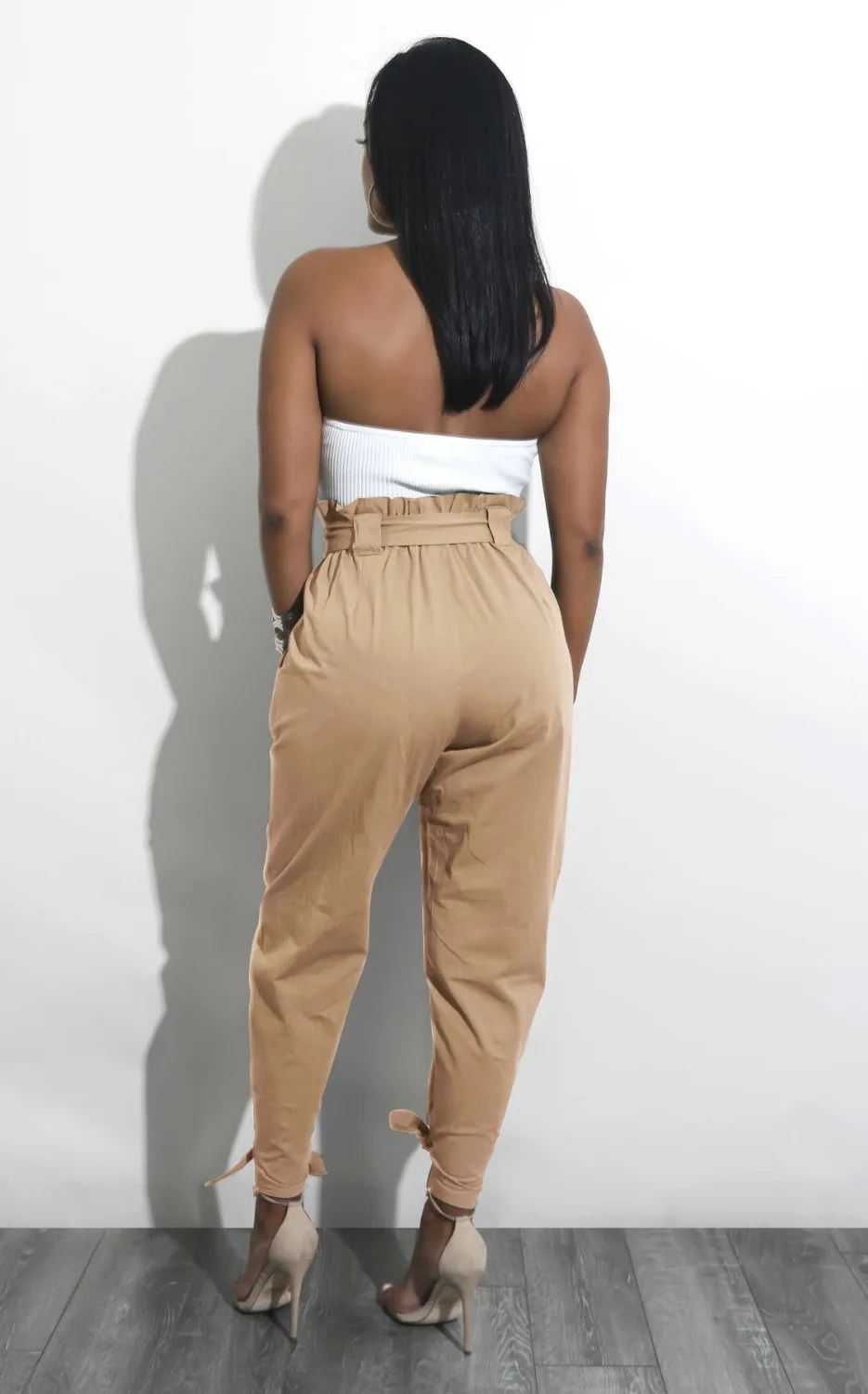 Harem Pants Loose bow ruffle women pant Summer casual belt high waist solid women trousers Steetwear fitness female pants bottom Harem Pants Loose bow ruffle women pant Summer casual belt high waist solid women trousers Steetwear fitness female pants bottom