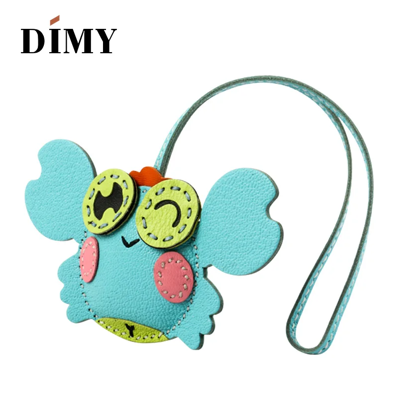 Dimy Handmade Lambskin Leather crab Women's Bag Charm pendant handbag Equestrian purse charm Key Holder decoration keyring