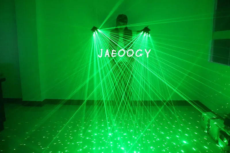 2 in 1 New High quality green laser gloves nightclub bar party dance singer dance props DJ mechanical gloves LED light
