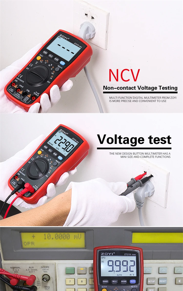 ZT219 True-RMS 19999 отсчетов цифровой мультиметр с автоматическим диапазоном NCV частота Автоматическое отключение питания AC DC Напряжение Амперметр Ток Ом