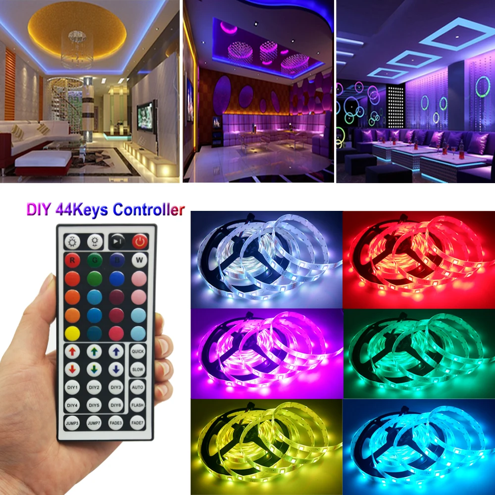 Светодиодная лента 5050 RGB полоса 10 м 15 Водонепроницаемая IP20 Неоновая Гибкая