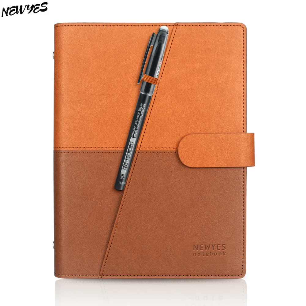 Newyes Microwave Erasable Notebook Paper Reusable Smart Wirebound Leather Notebook Cloud Storage Flash Storage App Connection A5