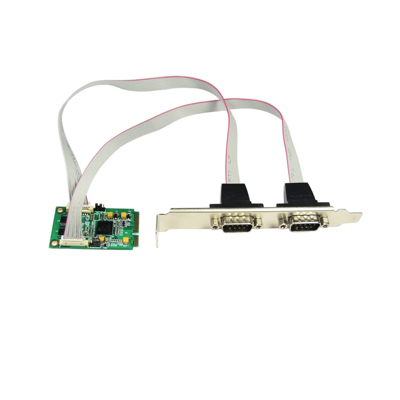 

Mini PCI Express на 2 порта RS232 последовательная плата COM порт DB9 контактные расширительные карты EXAR