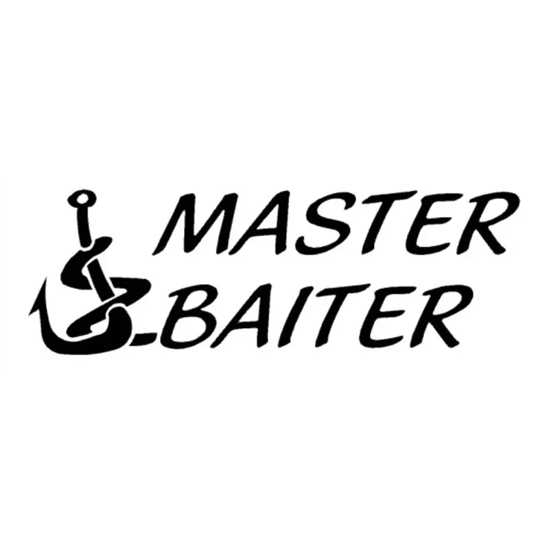 

20.3CM*7CM Baiter Hook Fish Fishing Boat Bait Vinyl Car Decals Car Stickers Stylings And Accessories Black Sliver C8-0582