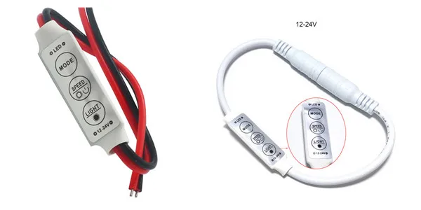 Мини 3 ключа одноцветные Диммер контроллер для 5050 3528 3014 2835 Светодиодные ленты светильник ленты лампы 12V 24V