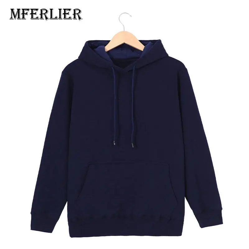 MFERLIER, зима-осень, мужские толстовки, 5XL, 6XL, 7XL, 8XL, плюс размер, вес 125 кг, свободные, плюс размер, толстовки, мужские, 5 цветов - Цвет: Королевский синий