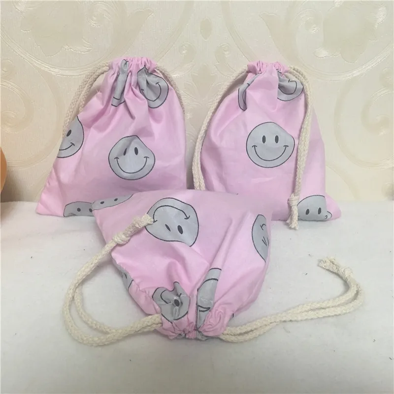 Yile хлопка drawstring сумка Многофункциональный Органайзер подарок мешок улыбающееся лицо 8218b