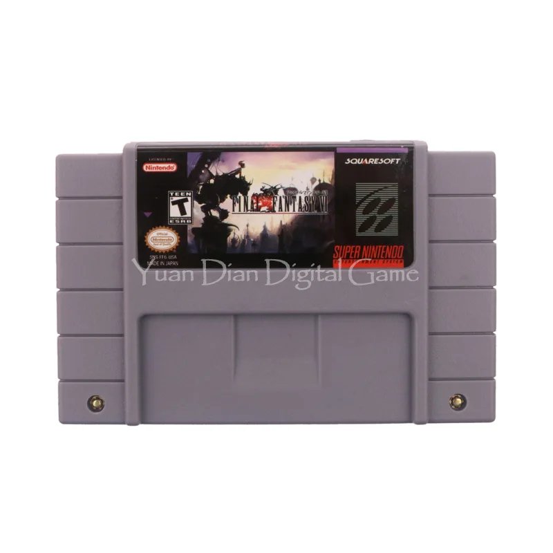 Nintendo SFC SNES Video Game Cartridge Console Card Final Fantasy VI USA English Language Version