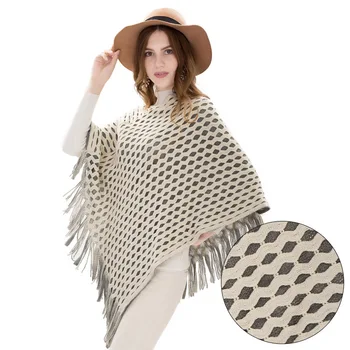 

2019 Spring Autumn Hot Sale Natural Shawl Fashion Loose Women Cape Shawl Black Poncho Femme