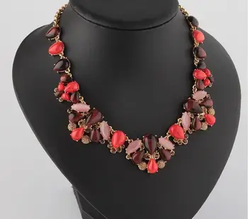 

CSXjd High Quality metal copper natural stone short Necklace Luxury Women's necklace