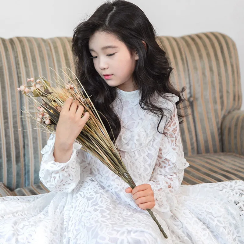 

2019 New Spring Baby Princess Dress Girls Lace Dress Kids Cute Dress Beautiful Children Ruched Clothes for Teenage Fancy,#5012