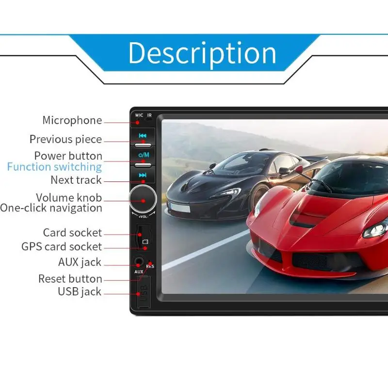 7018B " автомобиль MP5 плеер 2 Din сенсорный экран Авто Радио Видео плеер w/заднего вида Cam держатель телефона Зеркало Ссылка для iPhone Android