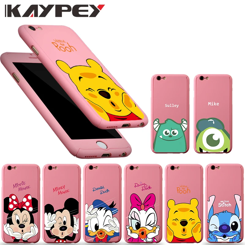 

360 front back cover Full Body Protection For iPhone X XS Max case Mickey Minnie Mouse Cover For iPhone 6 6s 7 8 Plus 5 SE cases
